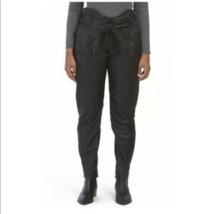 NWT Belted Leather Tapered Leg Trouser